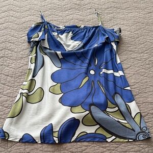 Manuhealii Blue and Green Floral Tank